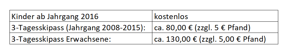 Liftpasspreise Kinderfreizeit